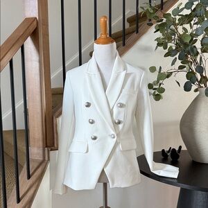 Express White Double-Breasted Blazer Size XS
